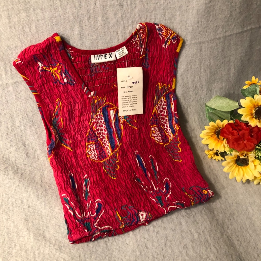 Nwot - Tropical Print Sarong & Elasticized Top - image 8